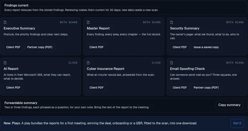 SCOUTz report library: anonymized product capture