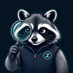 SCOUTz raccoon inspecting evidence with a magnifying glass