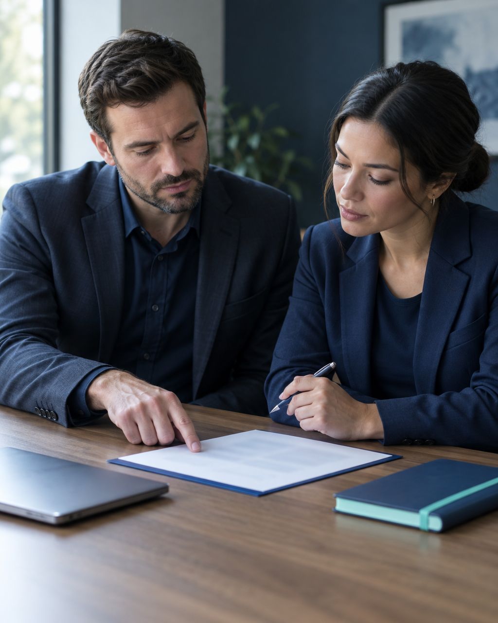 Business professionals agreeing the scope of a security assessment